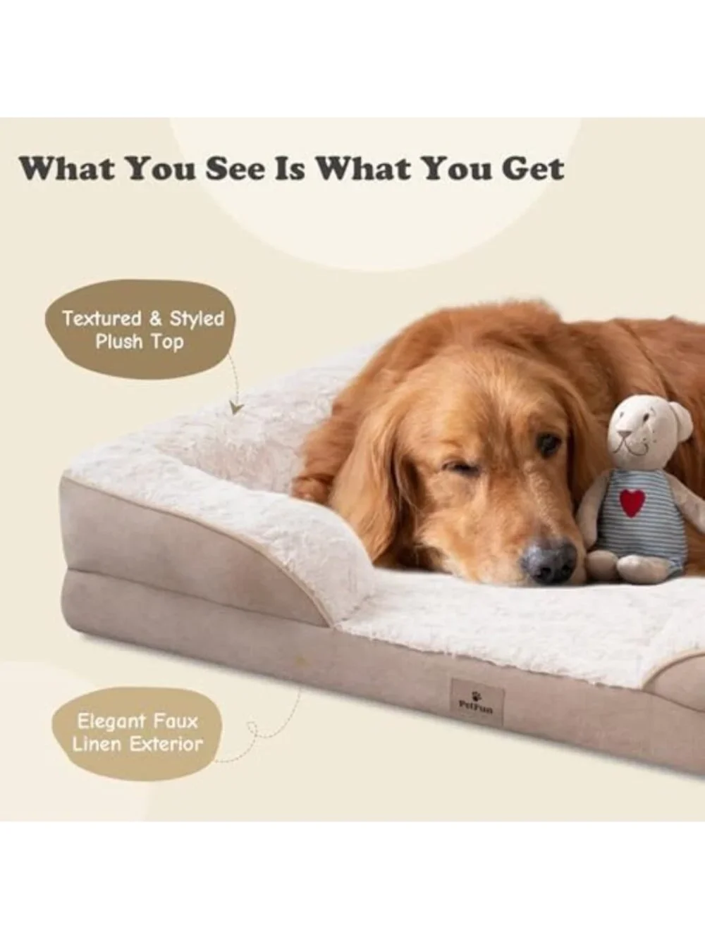 XL Washable Orthopedic Dog Bed - Waterproof, Non-Skid, Comfort for Large Pets